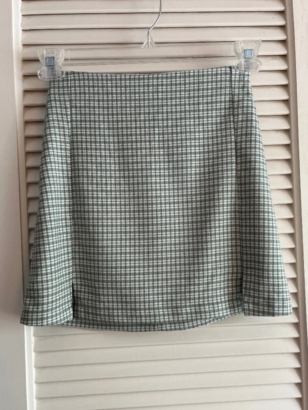 John Galt Brandy Melville Green Checked A-Line Mini Skirt Size XS (est)